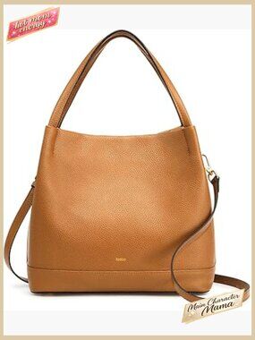 Genuine Leather Bucket Bag Soft Cowhide Crossbody Handbag with 2 Straps